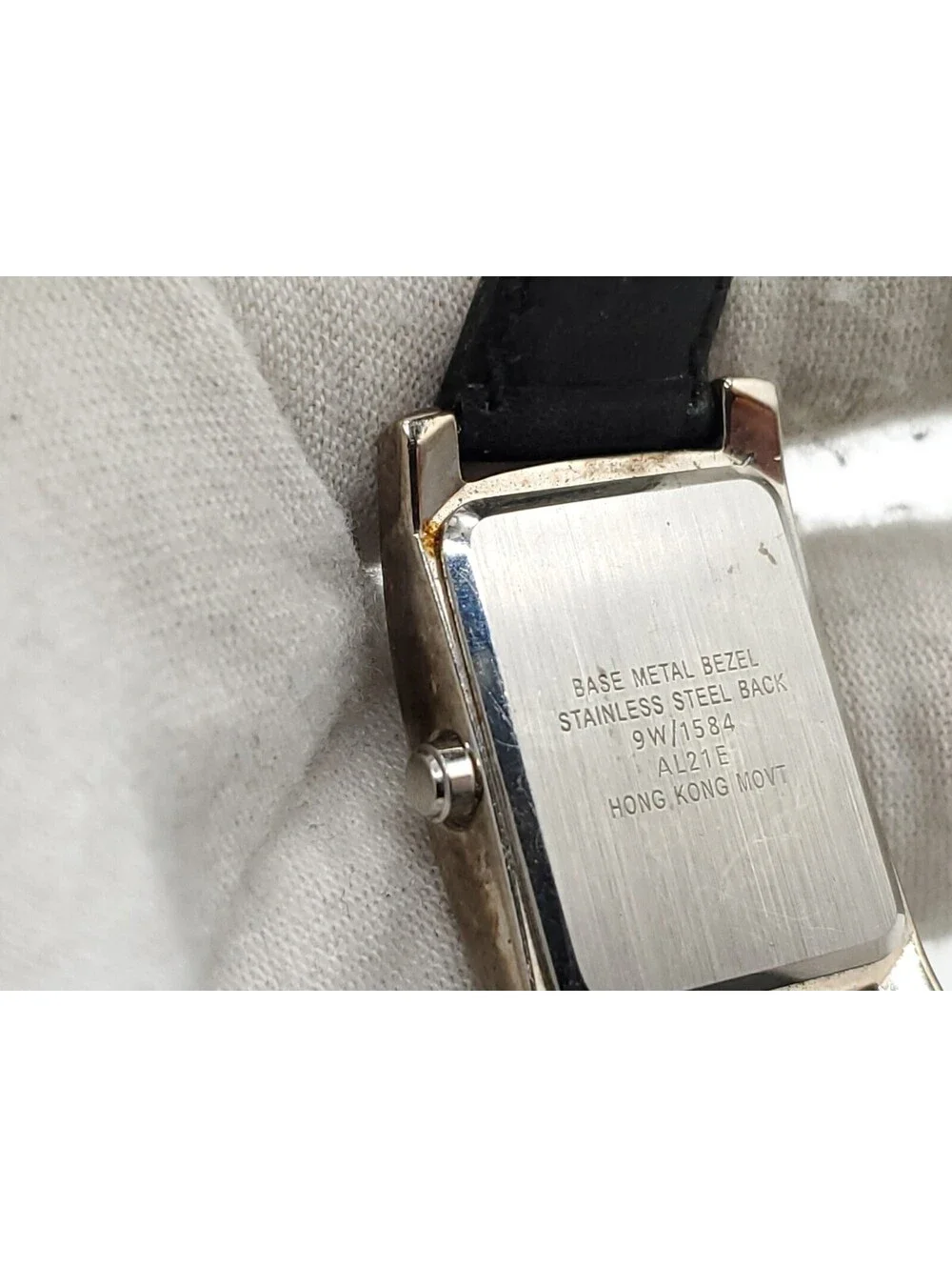 Nine West Quartz 27mm Womens Watch New Battery Silver Tone Rectangle